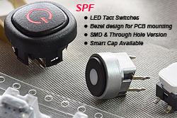 SPF Power Symbol Illuminated Tact Switches