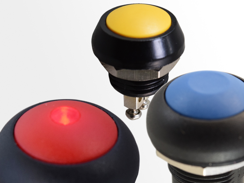 PB-12, IP65 All Plastic Round Mini Push Button Switches