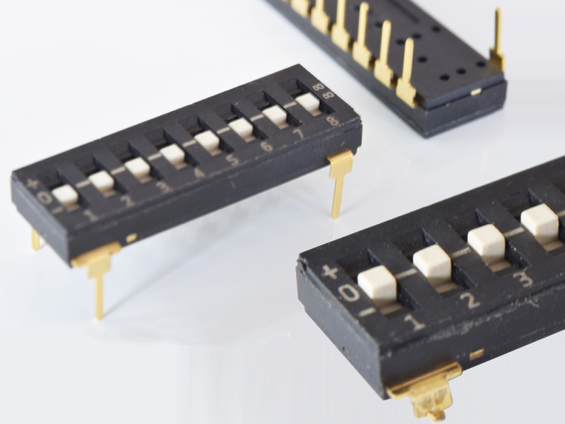 TII, TIIR, TIM, TIMR, Tri-State Dip Switches, Low Profile, 2.54mm Pitch